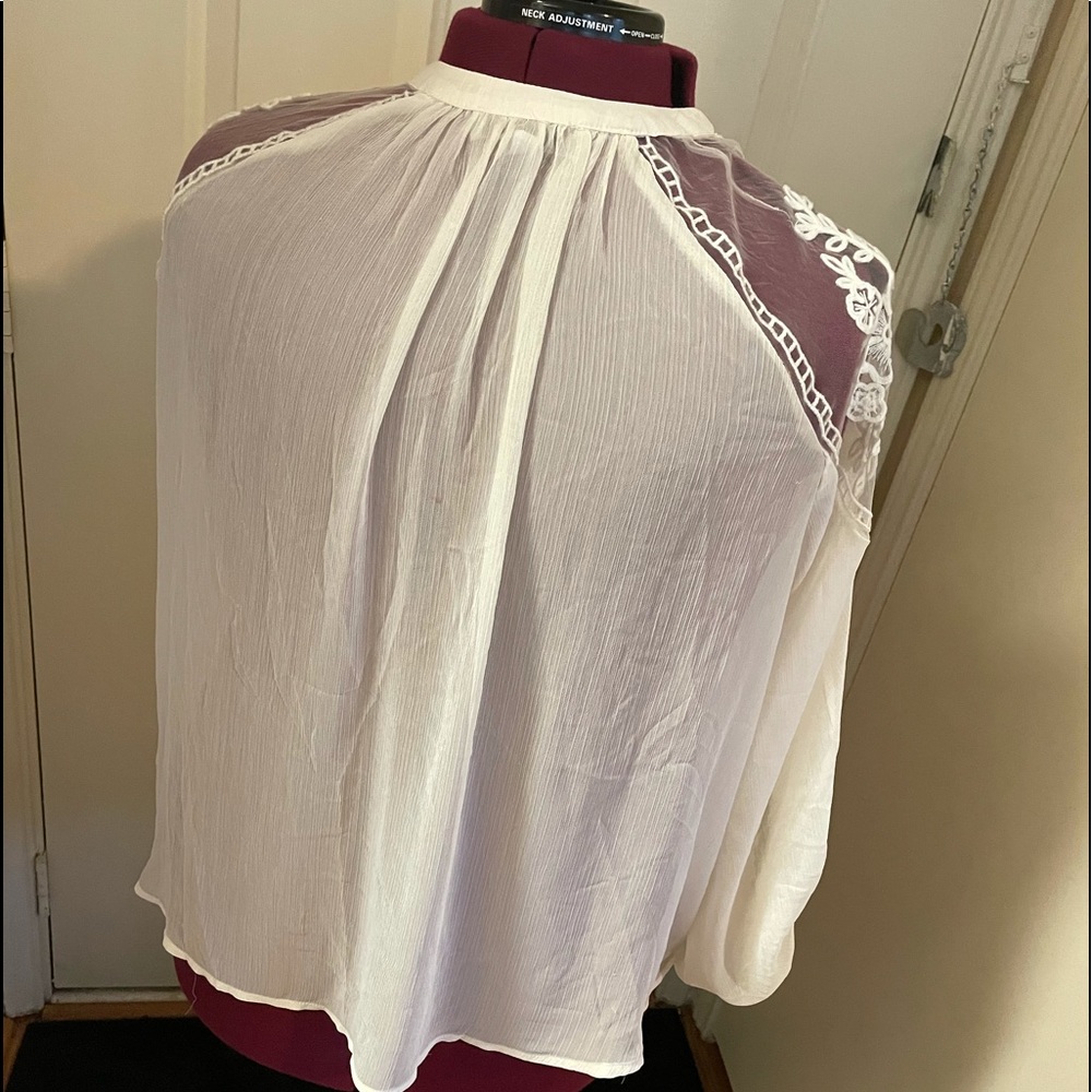 Hayden Ivory sheer top with full sleeves - Picture 3 of 4
